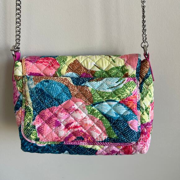 Vera Bradley Carson Crossbody Superbloom Floral Pink Quilted Purse RFID - Picture 7 of 9